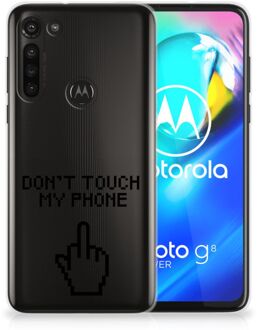 B2Ctelecom Leuk TPU Back Case Motorola Moto G8 Power Hoesje Finger Don't Touch My Phone