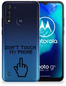 B2Ctelecom Leuk TPU Back Case Motorola Moto G8 Power Lite Hoesje Finger Don't Touch My Phone