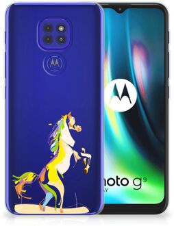 B2Ctelecom Leuk TPU Back Case Motorola Moto G9 Play | E7 Plus GSM Hoesje Horse Color