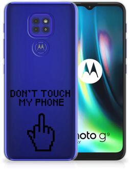 B2Ctelecom Leuk TPU Back Case Motorola Moto G9 Play | E7 Plus Hoesje Finger Don't Touch My Phone