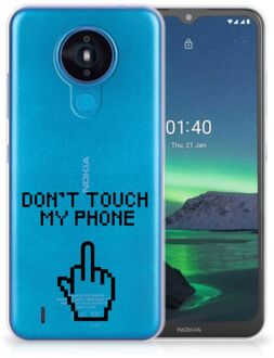 B2Ctelecom Leuk TPU Back Case Nokia 1.4 Hoesje Finger Don't Touch My Phone