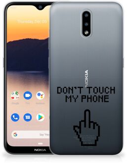 B2Ctelecom Leuk TPU Back Case Nokia 2.3 Hoesje Finger Don't Touch My Phone