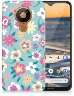 B2Ctelecom Leuk TPU Back Case Nokia 5.3 GSM Hoesje met Tekst Flower Power