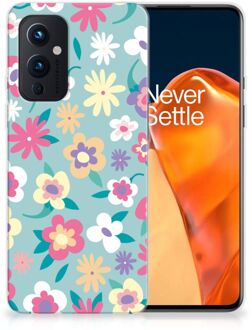 B2Ctelecom Leuk TPU Back Case OnePlus 9 GSM Hoesje met Tekst Flower Power