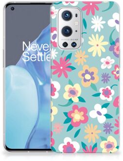 B2Ctelecom Leuk TPU Back Case OnePlus 9 Pro GSM Hoesje met Tekst Flower Power