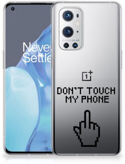 B2Ctelecom Leuk TPU Back Case OnePlus 9 Pro Hoesje Finger Don't Touch My Phone