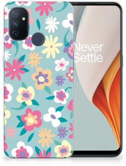 B2Ctelecom Leuk TPU Back Case OnePlus Nord N100 GSM Hoesje met Tekst Flower Power