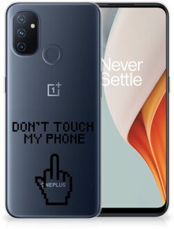 B2Ctelecom Leuk TPU Back Case OnePlus Nord N100 Hoesje Finger Don't Touch My Phone