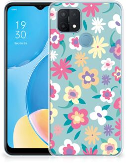 B2Ctelecom Leuk TPU Back Case OPPO A15 GSM Hoesje met Tekst Flower Power