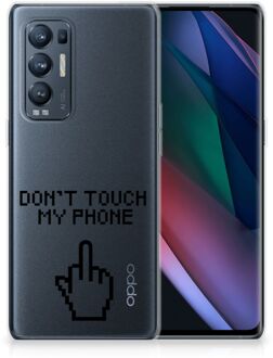 B2Ctelecom Leuk TPU Back Case OPPO Find X3 Neo Hoesje Finger Don't Touch My Phone