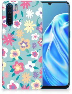 B2Ctelecom Leuk TPU Back Case OPPP A91 GSM Hoesje met Tekst Flower Power