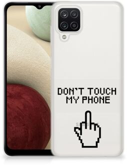 B2Ctelecom Leuk TPU Back Case Samsung Galaxy A12 Hoesje Finger Don't Touch My Phone