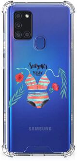 B2Ctelecom Leuk TPU Back Case Samsung Galaxy A21s Telefoonhoesje  met doorzichtige rand Boho Summer