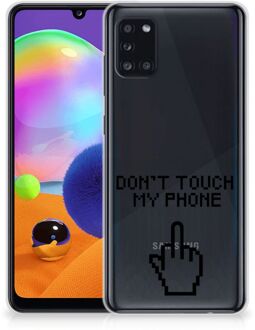 B2Ctelecom Leuk TPU Back Case Samsung Galaxy A31 Hoesje Finger Don't Touch My Phone