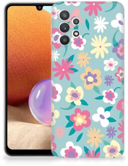 B2Ctelecom Leuk TPU Back Case Samsung Galaxy A32 4G GSM Hoesje met Tekst Flower Power