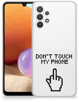 B2Ctelecom Leuk TPU Back Case Samsung Galaxy A32 4G Hoesje Finger Don't Touch My Phone