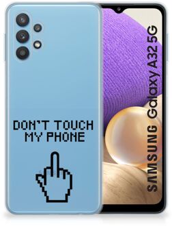 B2Ctelecom Leuk TPU Back Case Samsung Galaxy A32 5G Hoesje Finger Don't Touch My Phone