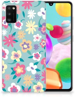 B2Ctelecom Leuk TPU Back Case Samsung Galaxy A41 GSM Hoesje met Tekst Flower Power