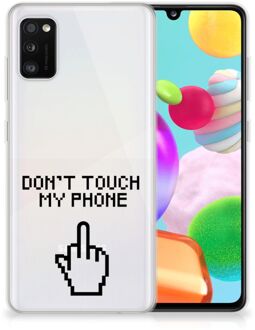 B2Ctelecom Leuk TPU Back Case Samsung Galaxy A41 Hoesje Finger Don't Touch My Phone