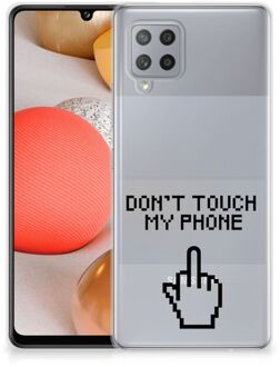 B2Ctelecom Leuk TPU Back Case Samsung Galaxy A42 Hoesje Finger Don't Touch My Phone