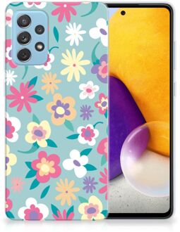 B2Ctelecom Leuk TPU Back Case Samsung Galaxy A72 GSM Hoesje met Tekst Flower Power