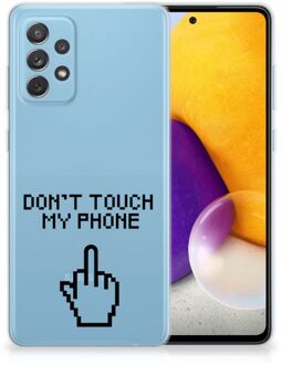 B2Ctelecom Leuk TPU Back Case Samsung Galaxy A72 Hoesje Finger Don't Touch My Phone