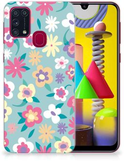 B2Ctelecom Leuk TPU Back Case Samsung Galaxy M31 GSM Hoesje met Tekst Flower Power