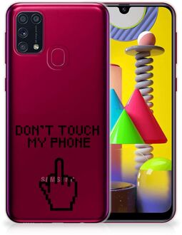 B2Ctelecom Leuk TPU Back Case Samsung Galaxy M31 Hoesje Finger Don't Touch My Phone