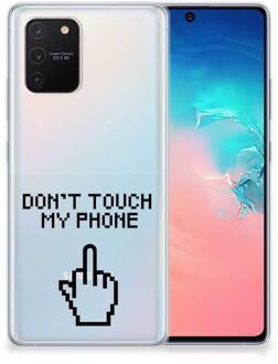 B2Ctelecom Leuk TPU Back Case Samsung Galaxy S10 Lite Hoesje Finger Don't Touch My Phone