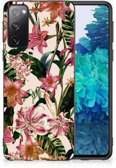 B2Ctelecom Leuk TPU Back Case Samsung Galaxy S20 Telefoon Hoesje met Zwarte rand Bloemen