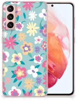 B2Ctelecom Leuk TPU Back Case Samsung Galaxy S21 GSM Hoesje met Tekst Flower Power