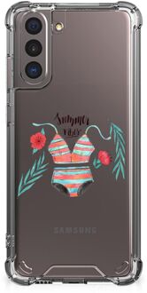 B2Ctelecom Leuk TPU Back Case Samsung Galaxy S21 Telefoonhoesje  met doorzichtige rand Boho Summer