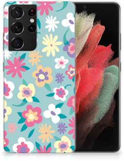 B2Ctelecom Leuk TPU Back Case Samsung Galaxy S21 Ultra GSM Hoesje met Tekst Flower Power