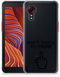 B2Ctelecom Leuk TPU Back Case Samsung Galaxy Xcover 5 Hoesje Finger Don't Touch My Phone