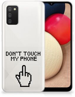 B2Ctelecom Leuk TPU Back Case Samsung M02s | Samsung Galaxy A02s Hoesje Finger Don't Touch My Phone