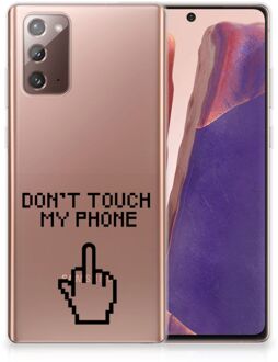 B2Ctelecom Leuk TPU Back Case Samsung Note 20 Hoesje Finger Don't Touch My Phone