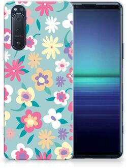 B2Ctelecom Leuk TPU Back Case Sony Xperia 5II GSM Hoesje met Tekst Flower Power