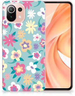 B2Ctelecom Leuk TPU Back Case Xiaomi Mi 11 Lite GSM Hoesje met Tekst Flower Power