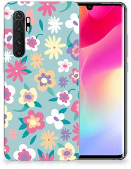 B2Ctelecom Leuk TPU Back Case Xiaomi Mi Note 10 Lite GSM Hoesje met Tekst Flower Power