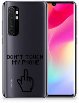 B2Ctelecom Leuk TPU Back Case Xiaomi Mi Note 10 Lite Hoesje Finger Don't Touch My Phone