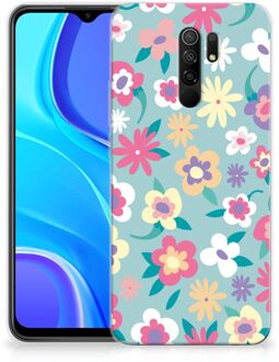 B2Ctelecom Leuk TPU Back Case Xiaomi Redmi 9 GSM Hoesje met Tekst Flower Power