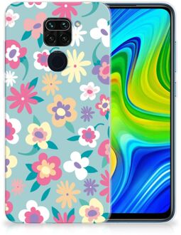 B2Ctelecom Leuk TPU Back Case Xiaomi Redmi Note9 GSM Hoesje met Tekst Flower Power