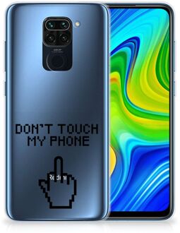 B2Ctelecom Leuk TPU Back Case Xiaomi Redmi Note9 Hoesje Finger Don't Touch My Phone