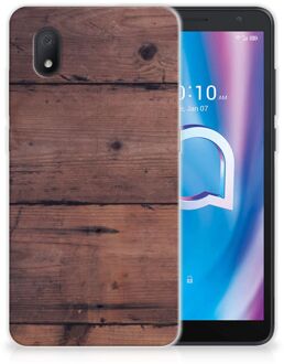 B2Ctelecom Leuk TPU Back Cover Alcatel 1B (2020) GSM Hoesje Customize Old Wood