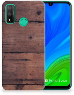 B2Ctelecom Leuk TPU Back Cover Huawei P Smart 2020 GSM Hoesje Customize Old Wood