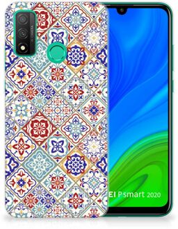 B2Ctelecom Leuk TPU Back Cover Huawei P Smart 2020 Hoesje Tegels Kleur