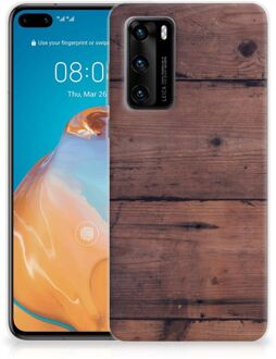 B2Ctelecom Leuk TPU Back Cover Huawei P40 GSM Hoesje Customize Old Wood