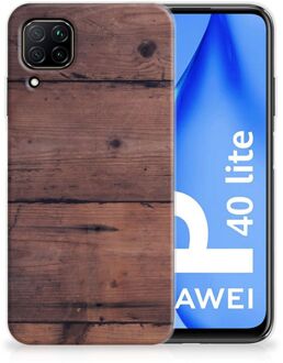 B2Ctelecom Leuk TPU Back Cover Huawei P40 Lite GSM Hoesje Customize Old Wood