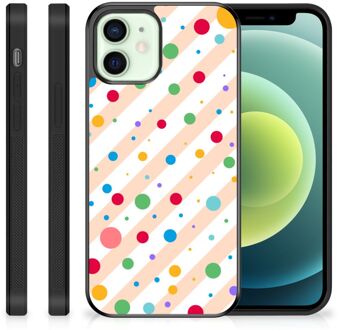 B2Ctelecom Leuk TPU Back Cover iPhone 12 Mini Telefoon Hoesje met Zwarte rand Dots