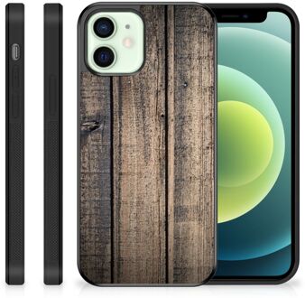 B2Ctelecom Leuk TPU Back Cover iPhone 12 Mini Telefoon Hoesje met Zwarte rand Steigerhout